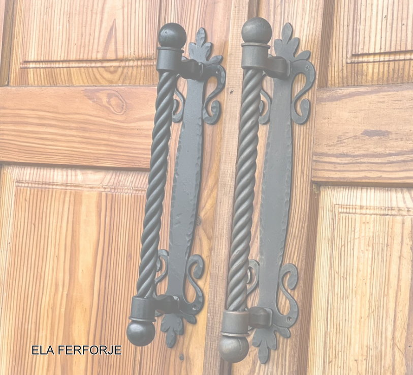 Ferforje demir kapı kolu modelleri el işçiliği